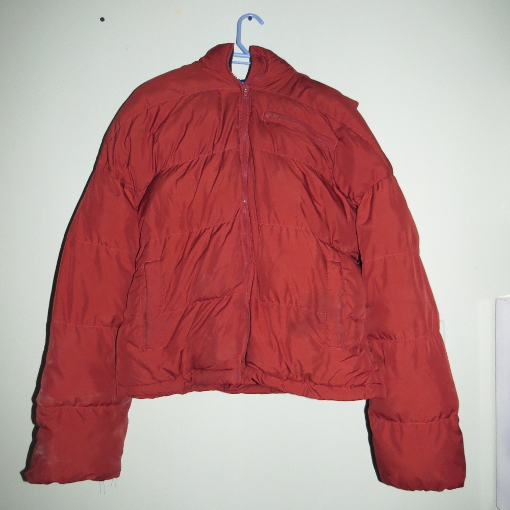 Red puffer jacket 🤍